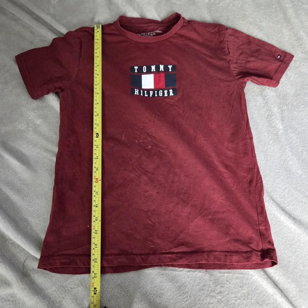 Tommy Hilfiger Shirt Kids 10-12 Red Flag Logo Graphic Crewneck Tee Top